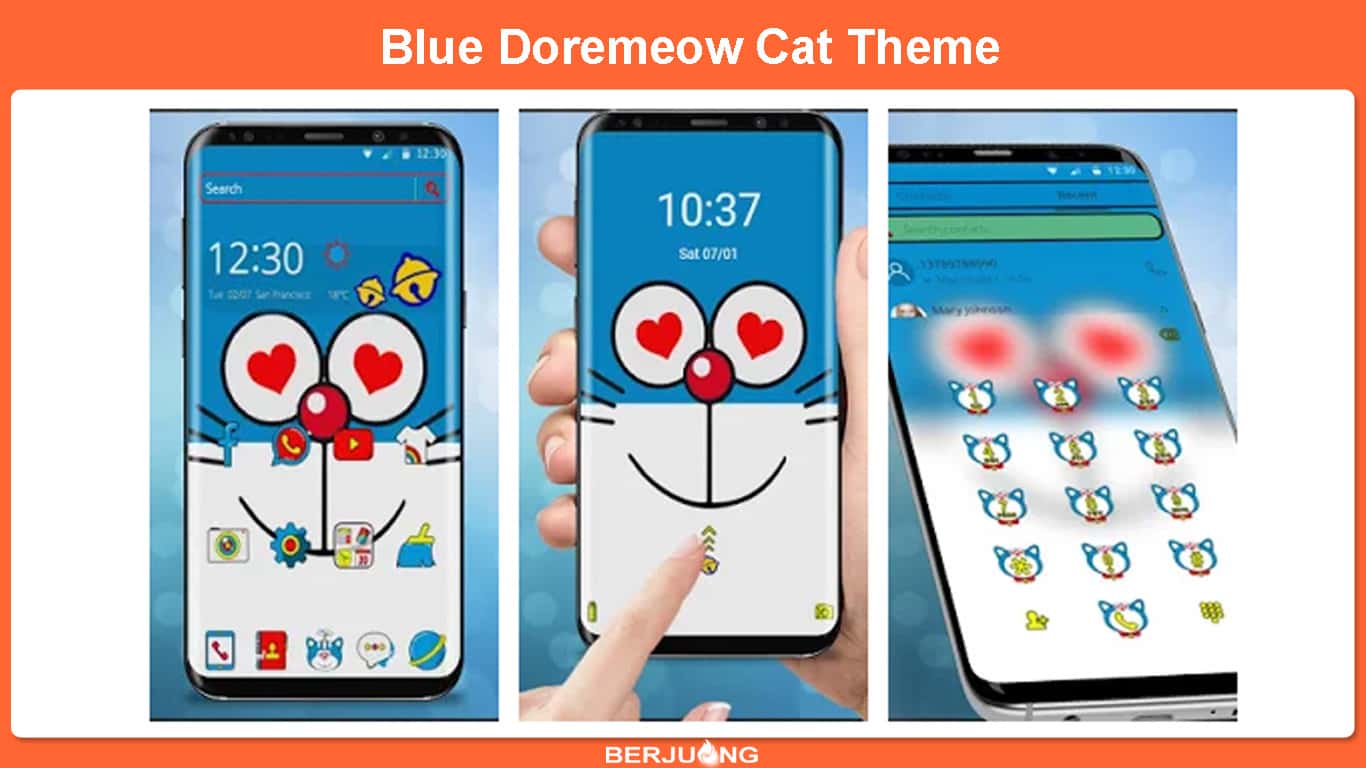 Blue Doremeow Cat Theme