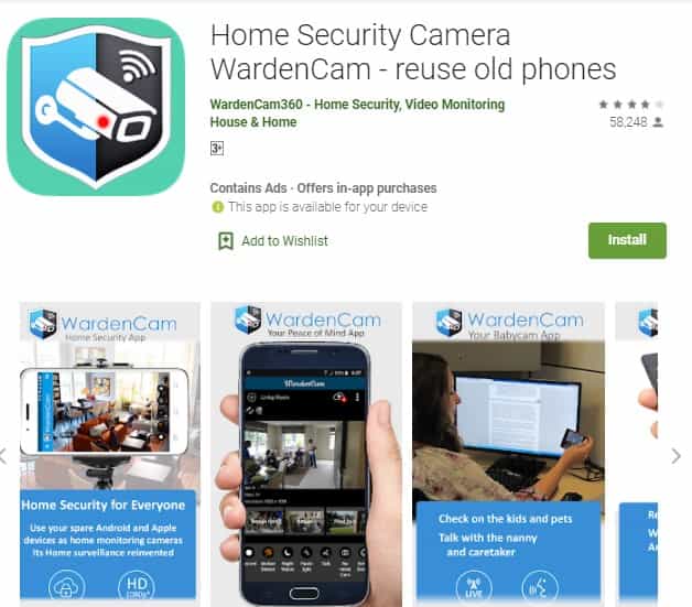 Home Security Camera WardenCam reuse old phones