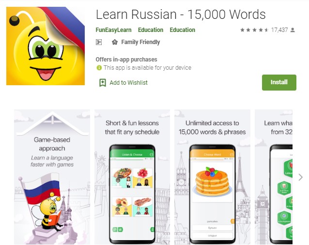 Learn Russian – 15,000 Words