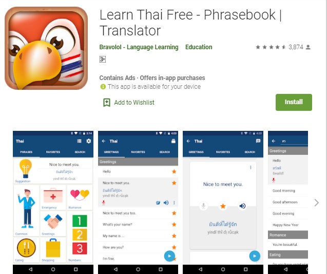Learn Thai Free – Phrasebook Translator